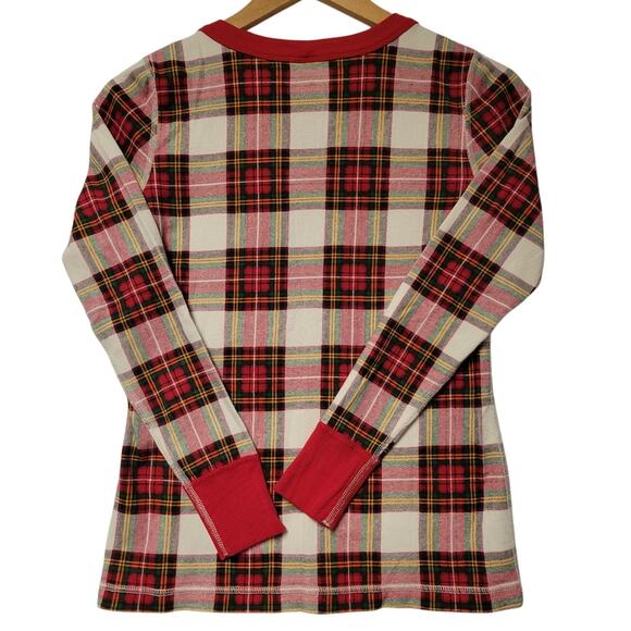 Hanna Anderson Plaid Pajama Top Women's S Holiday Loungewear 100% Organic Cotton - Picture 2 of 4